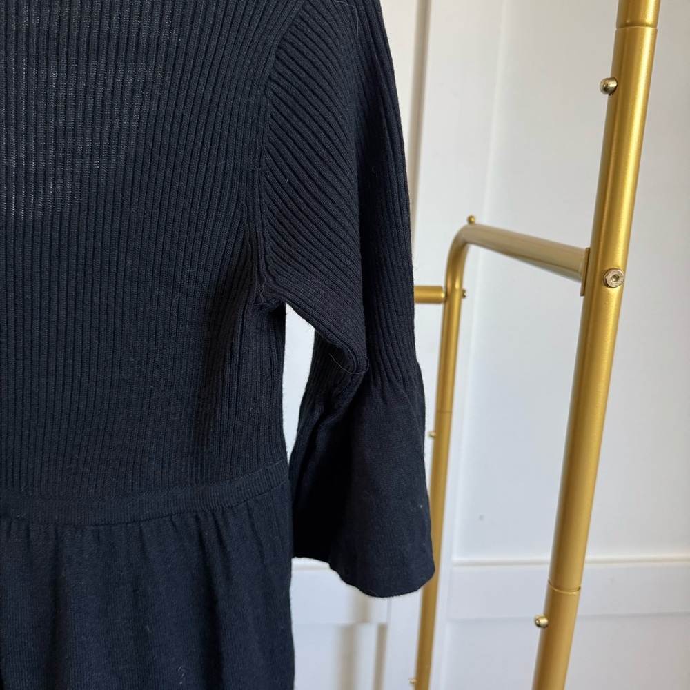 AGB Sweater Dress Scoop Neck Mid Sleeve Midi Bell Sleeve Black Womens Size S - Picture 5 of 10